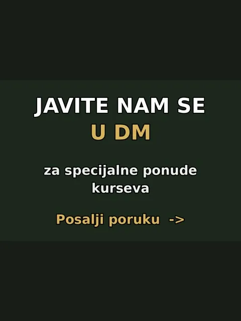Završni kadar sa pozivom na poruku za ponude kurseva