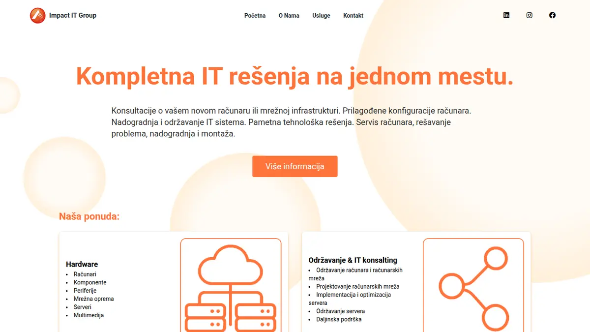 Sajt Impact IT Group koji smo izradili