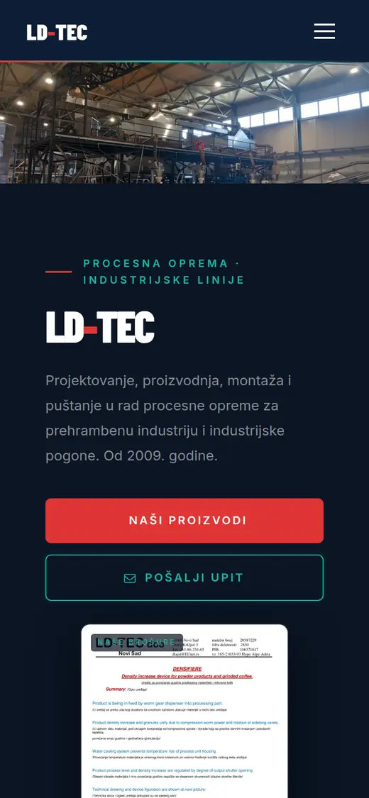 Sajt LD-TEC na telefonu